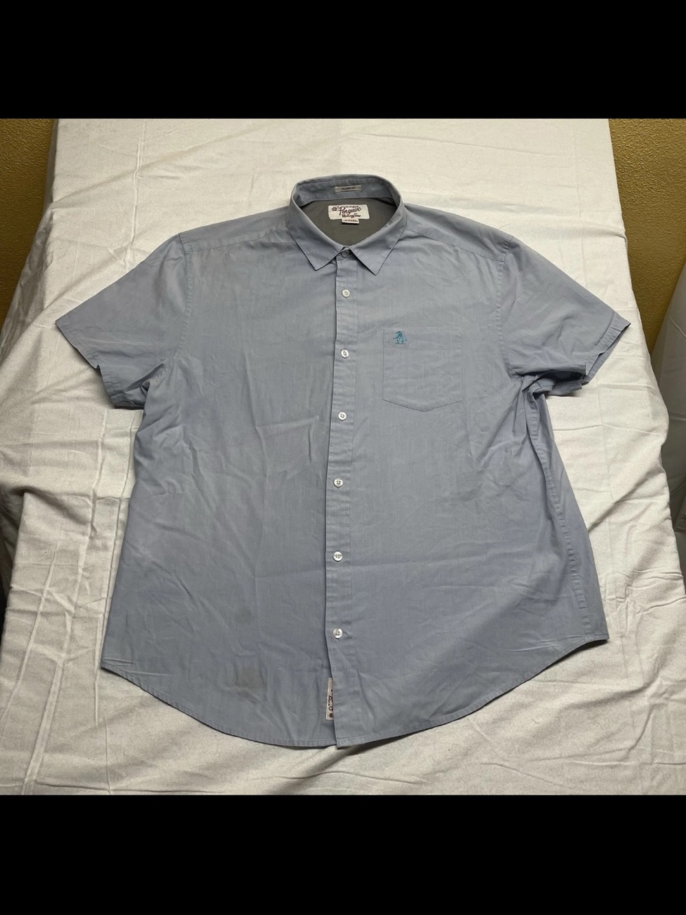 Original Penguin Light Blue Short-Sleeve Button-Down Shirt